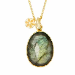 Moonstone Colliers|Collier Alba Labradorite en laiton doré