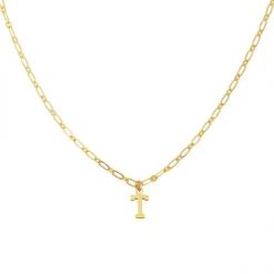 Nilaï Paris Colliers|Collier Alphabet T en Laiton doré