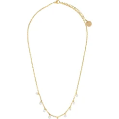 Clio blue Colliers|Collier en Acier & Cristal doré/blanc