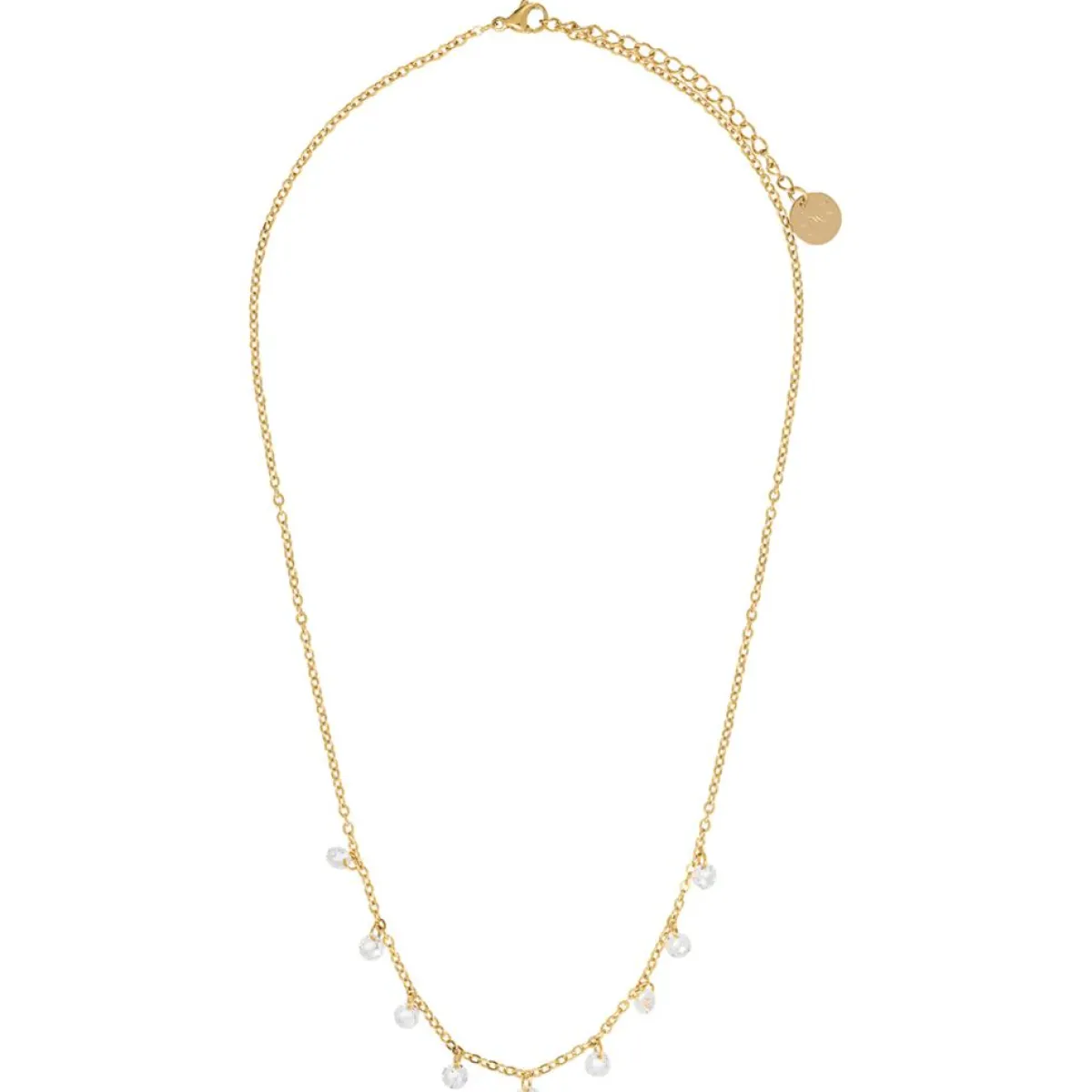 Clio blue Colliers|Collier en Acier & Cristal doré/blanc