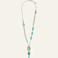 Reminiscence Colliers|Collier Ethnic Howlite argenté