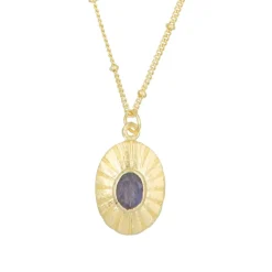 Moonstone Colliers|Collier Ezia Labradorite en laiton doré