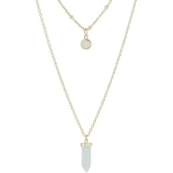 Moonstone Colliers|Collier Gloriana Agate & Amazonite en laiton doré