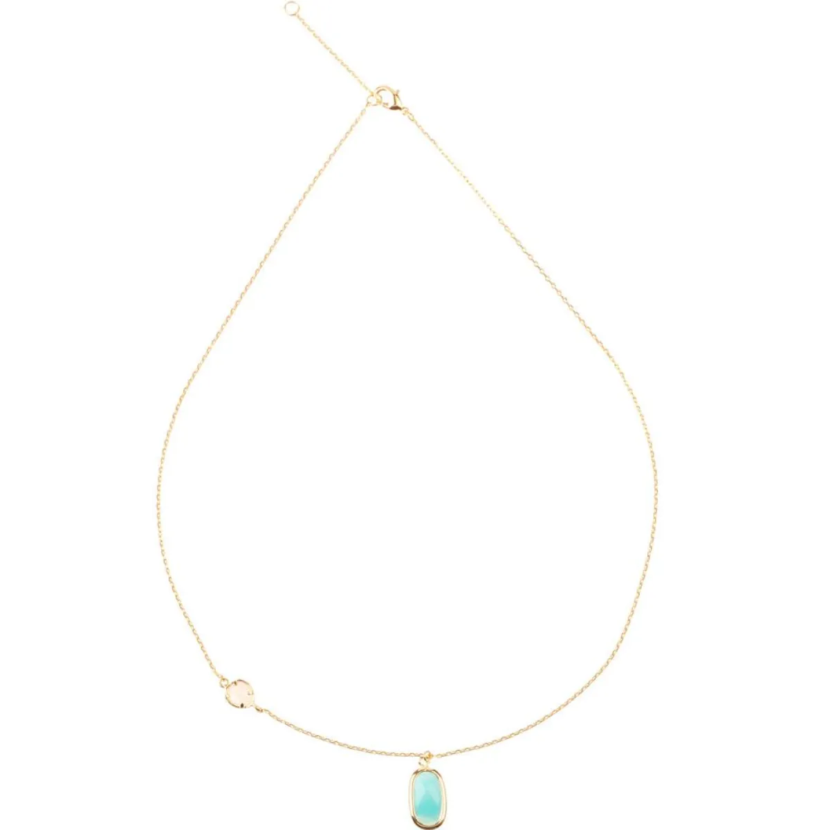 Moonstone Colliers|Collier Inés Quartz & Amazonite en laiton doré