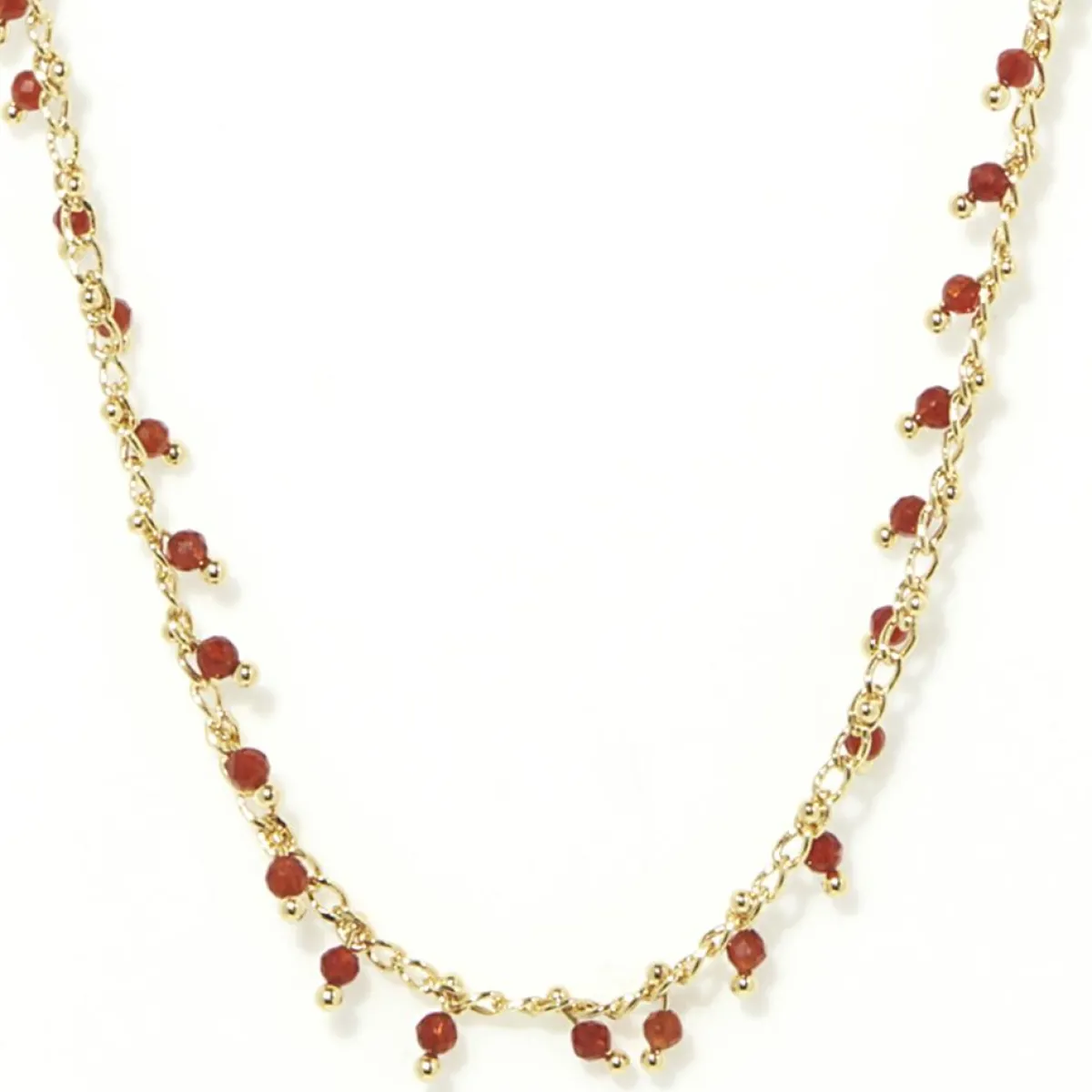 Moonstone Colliers|Collier Linn Agate rouge en laiton doré