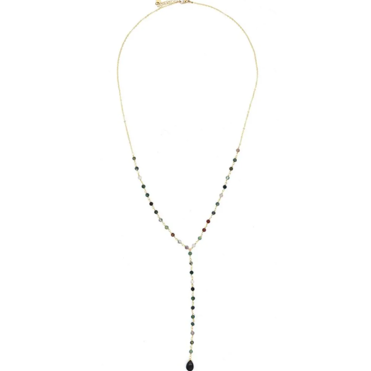 Moonstone Colliers|Collier Maria Agates multicolores en laiton doré