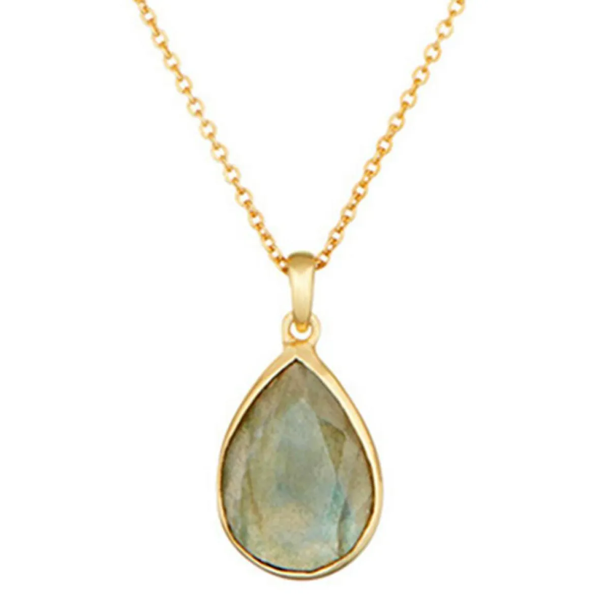 Moonstone Colliers|Collier Matéa Labradorite en laiton doré