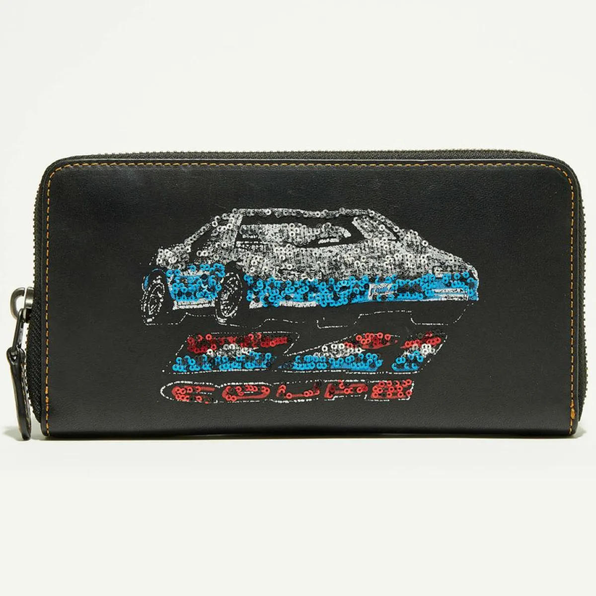 Coach Porte-Monnaie Et Portefeuilles|Compagnon en Cuir Accordion sequins noir - 9.9x18.9 cm