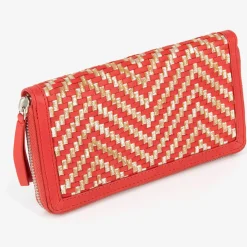 Mellow Yellow Porte-Monnaie Et Portefeuilles|Compagnon en Cuir et Raphia Fypurse rouge - 19.5x11 cm