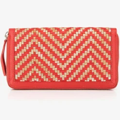 Mellow Yellow Porte-Monnaie Et Portefeuilles|Compagnon en Cuir et Raphia Fypurse rouge - 19.5x11 cm
