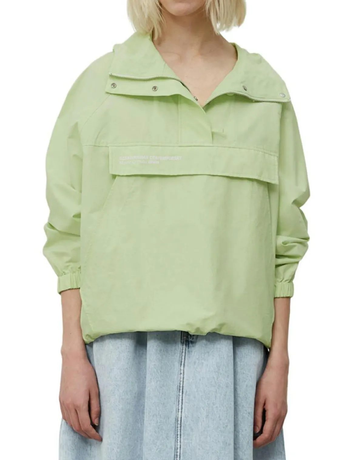 Marc O'Polo Vestes, Blousons|Coupe Vent à Capuche Grande Poche vert fluo