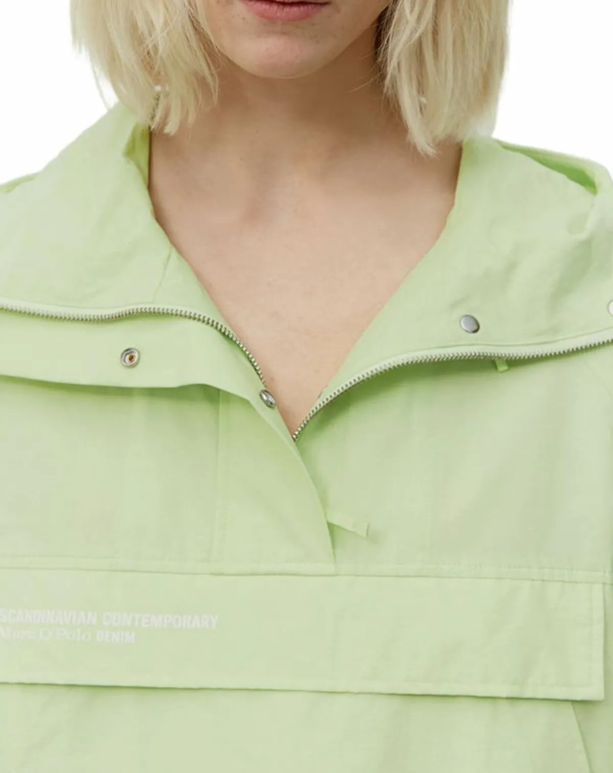 Marc O'Polo Vestes, Blousons|Coupe Vent à Capuche Grande Poche vert fluo
