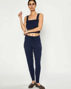 Huit Tops Et Blouses|Crop top Jeanne bleu marine