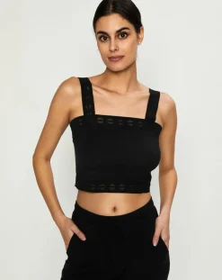 Huit Tops Et Blouses|Crop top Jeanne noir