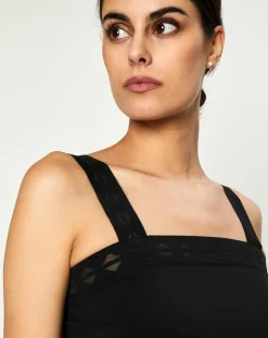 Huit Tops Et Blouses|Crop top Jeanne noir