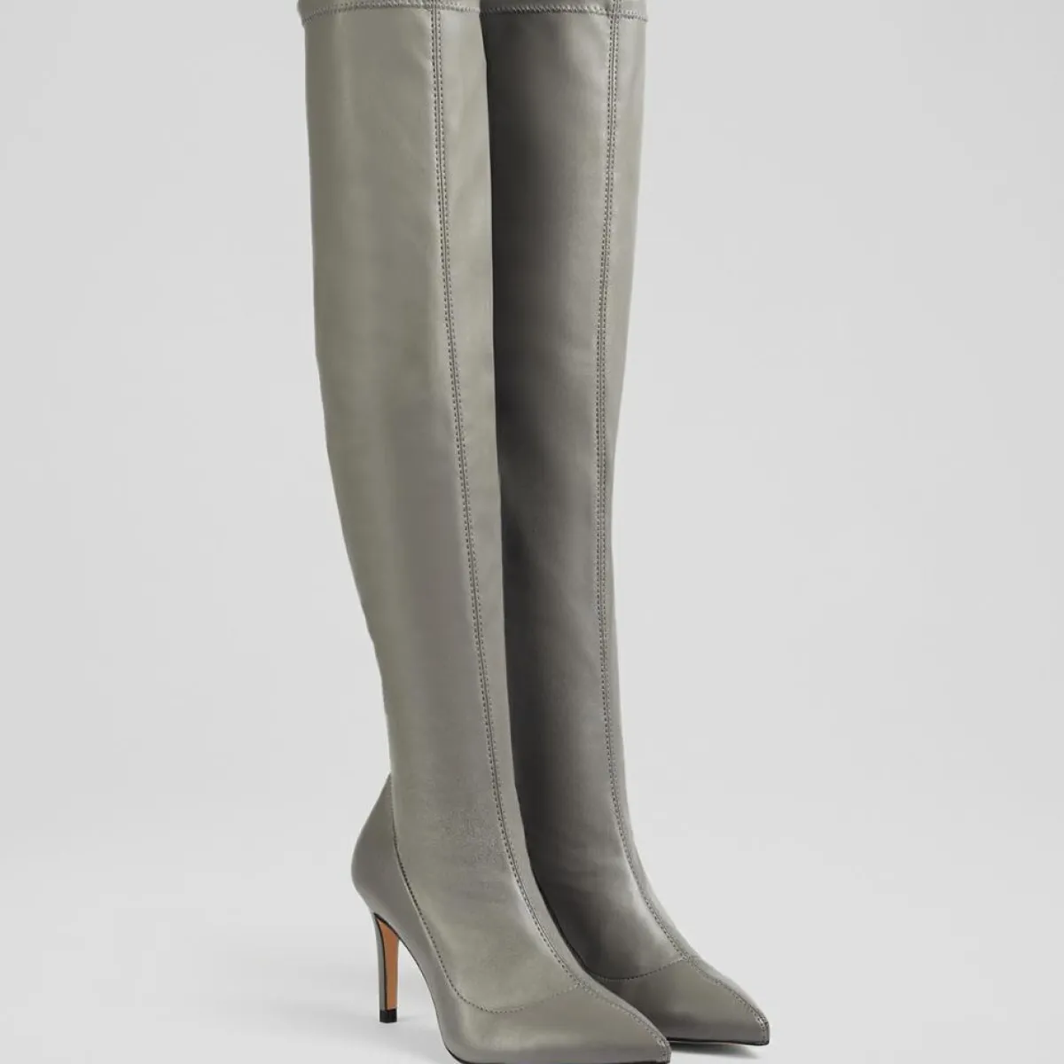 L.K. Bennett Bottes|Cuissardes Blake grises - Talon 8,5 cm