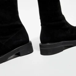 Stuart Weitzman Bottes|Cuissardes en Velours de Cuir Lowland Lift noires