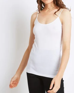 Mare Lingerie, Nuit|Débardeur 100% Coton Fil d'Ecosse blanc