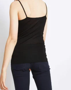Mare Lingerie, Nuit|Débardeur 100% Coton Fil d'Ecosse noir