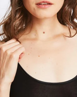 Mare Lingerie, Nuit|Débardeur 100% Coton Fil d'Ecosse noir