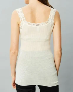 Mare Lingerie, Nuit|Débardeur Catherine en Laine & Soie ivoire