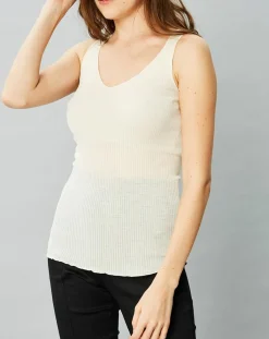 Mare Lingerie, Nuit|Débardeur Célia en Laine & Soie ivoire