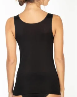 Mare Tops Et Blouses|Débardeur Dora en Coton avec dentelle noir