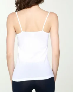 Mare Lingerie, Nuit|Débardeur en Coton fines bretelles blanc