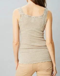 Mare Lingerie, Nuit|Débardeur en Laine & Soie caramel