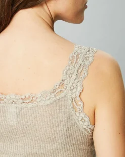 Mare Lingerie, Nuit|Débardeur en Laine & Soie caramel