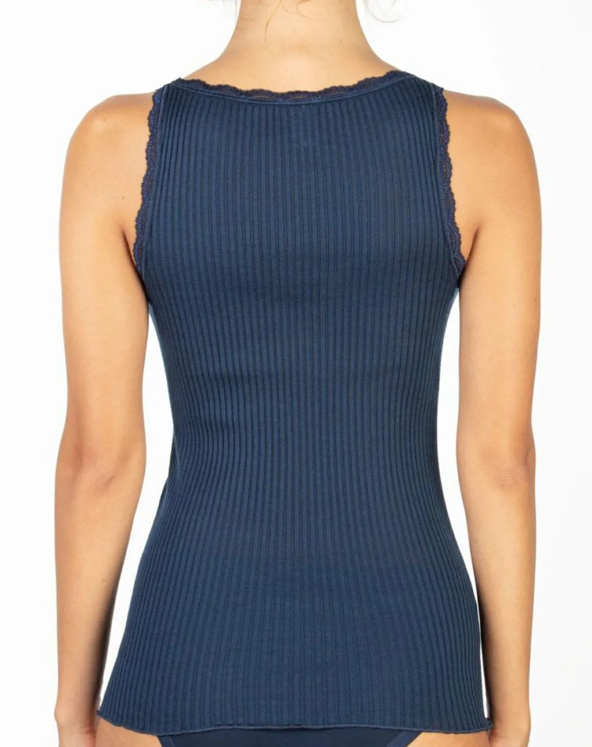 Mare Lingerie, Nuit|Débardeur fines bretelles Laine mélangée bleu