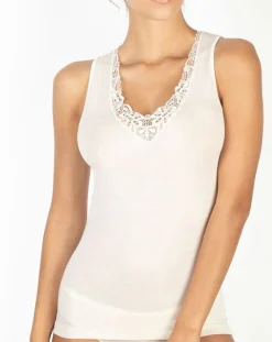 Mare Lingerie, Nuit|Débardeur Laine et Soie ivoire