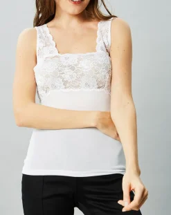 Mare Lingerie, Nuit|Débardeur Valérie en Micromodal blanc