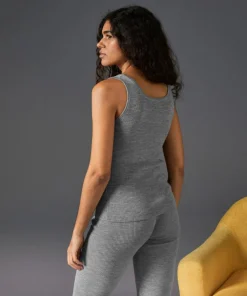 Rodier Gilets Et Cardigans|Debardeur Ségolène 100% laine Cotelé gris argent