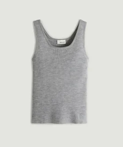 Rodier Gilets Et Cardigans|Debardeur Ségolène 100% laine Cotelé gris argent