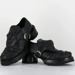 SDM Derbies|Derbies en Cuir lion noires - Talon : 9.5cm