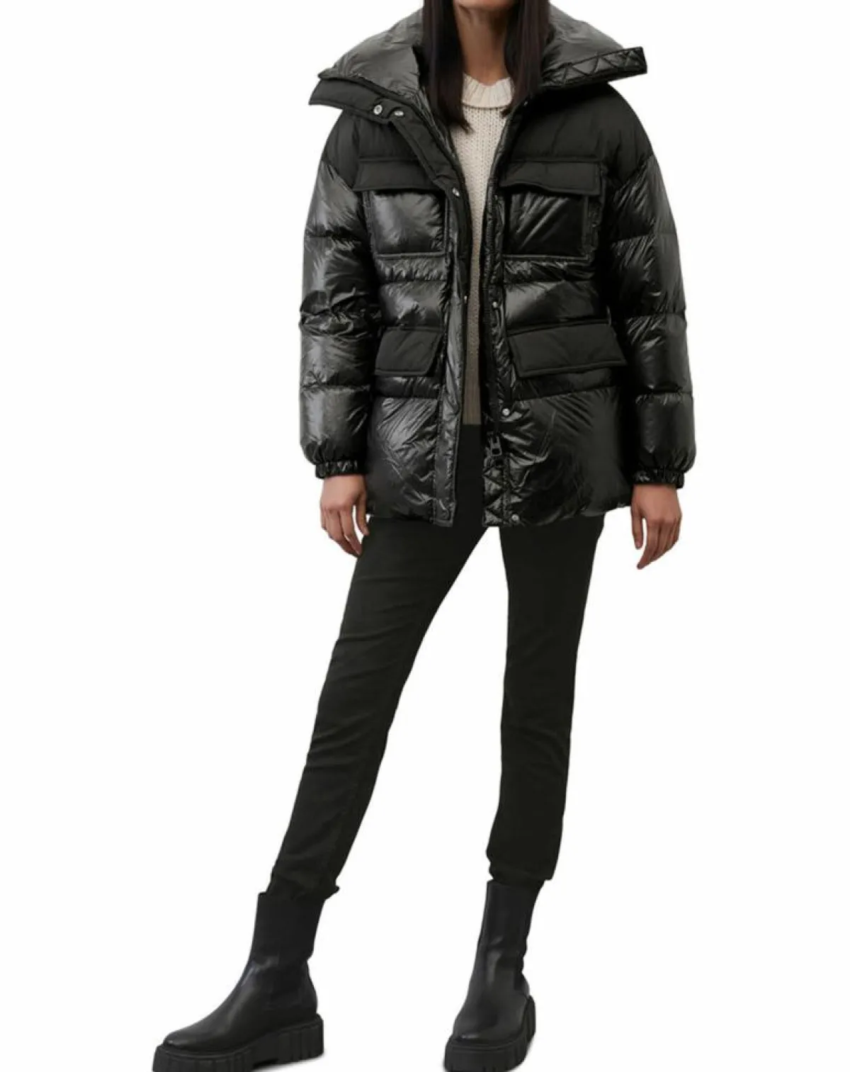 Marc O'Polo Manteaux|Doudoune bimatière Colh noire