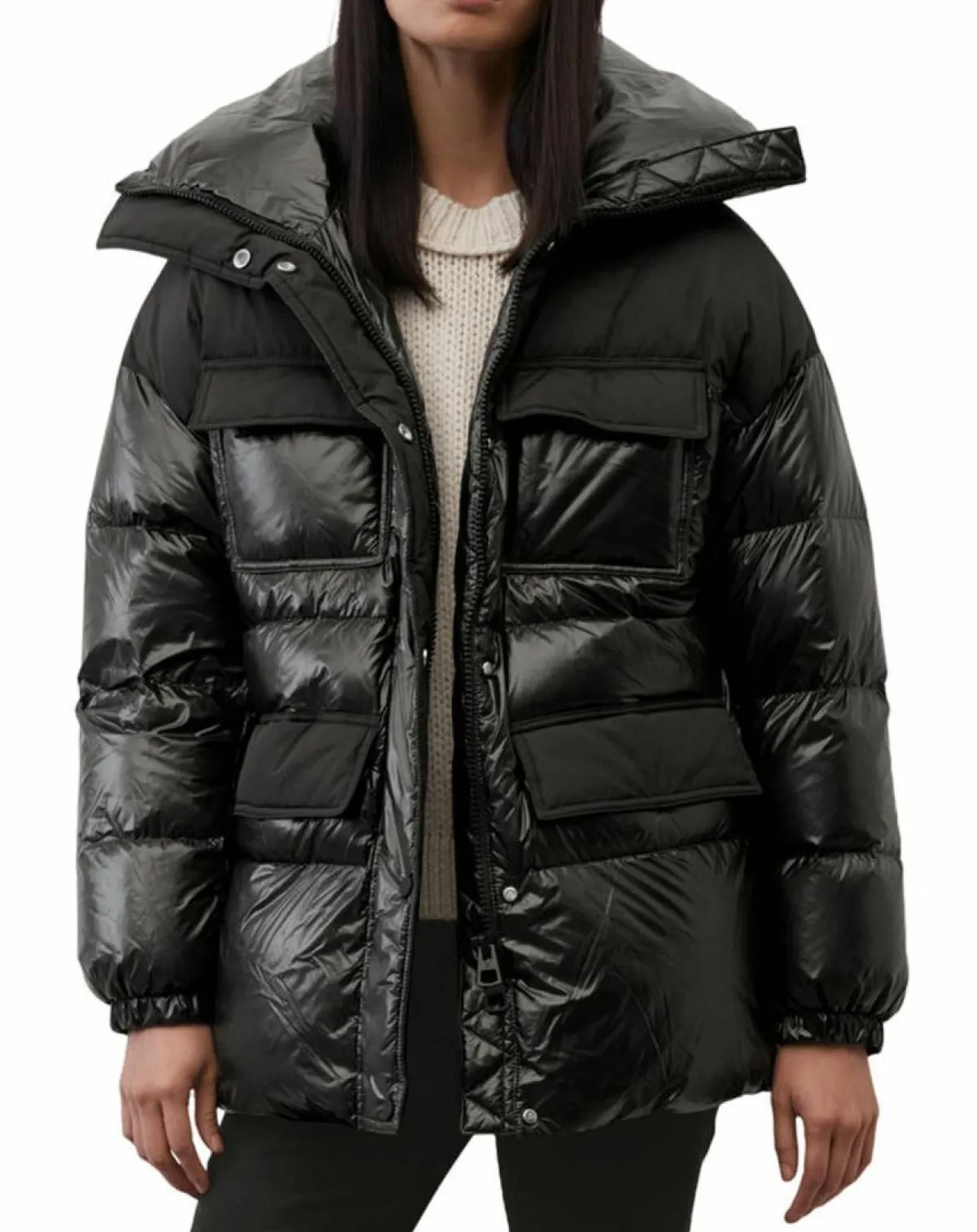 Marc O'Polo Manteaux|Doudoune bimatière Colh noire