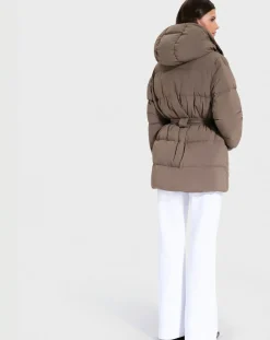 Zapa Manteaux|Doudoune ceinturée Dilek kaki marron