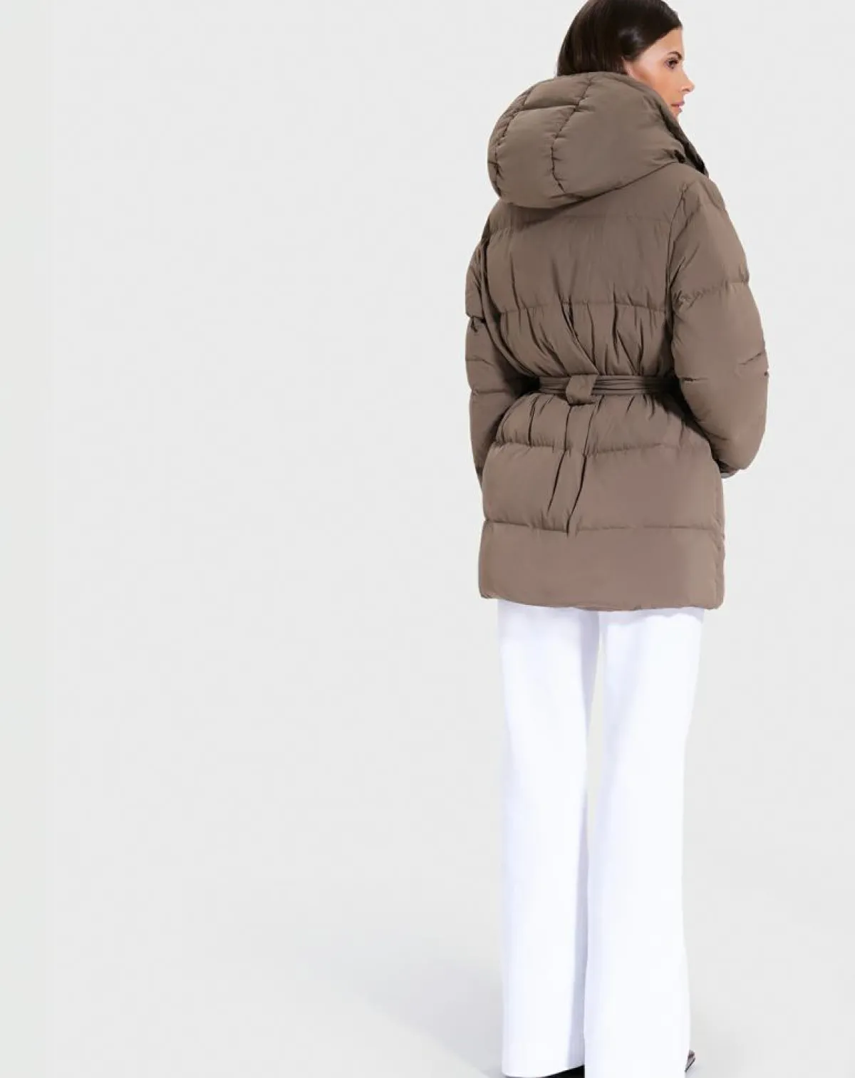 Zapa Manteaux|Doudoune ceinturée Dilek kaki marron