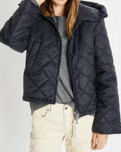 Marc O'Polo Manteaux|Doudoune Courte à Capuche bleu marine