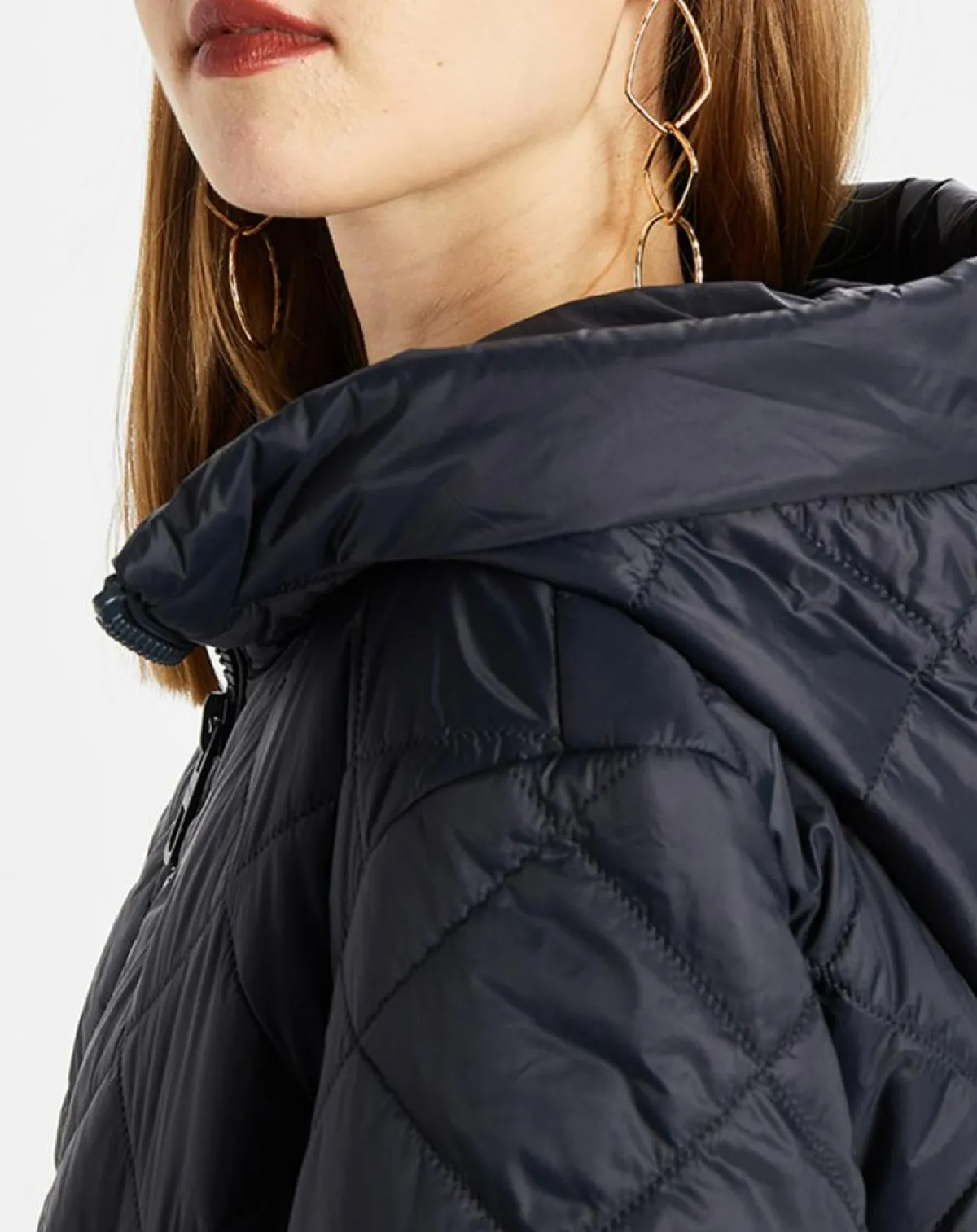 Marc O'Polo Manteaux|Doudoune Courte à Capuche bleu marine