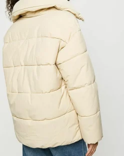 Esprit Manteaux|Doudoune courte col montant zip collection EDC by beige