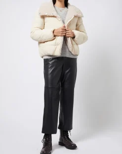 Esprit Manteaux|Doudoune courte doublée intérieur fourré sherpa écrue