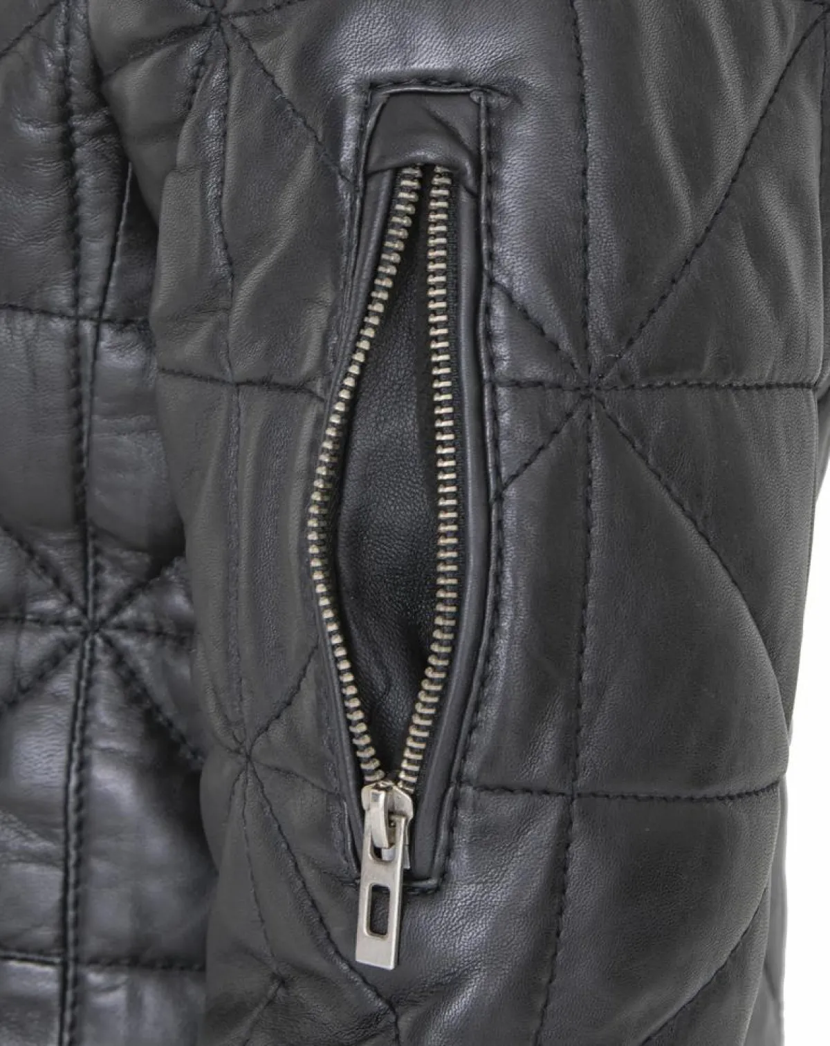 Chyston Manteaux|Doudoune en Cuir Kinabalu noire