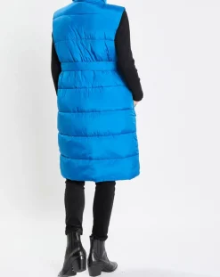 Marc O'Polo Manteaux|Doudoune longue sans manches bleue