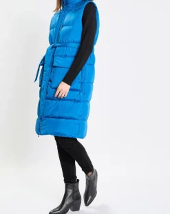 Marc O'Polo Manteaux|Doudoune longue sans manches bleue