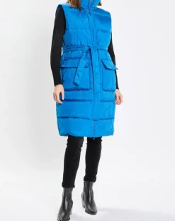 Marc O'Polo Manteaux|Doudoune longue sans manches bleue