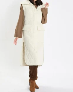 Marc O'Polo Manteaux|Doudoune longue sans manches padded beige