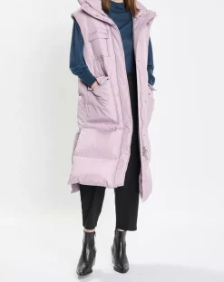 Marc O'Polo Manteaux|Doudoune longue sans manches 3 poches violet clair